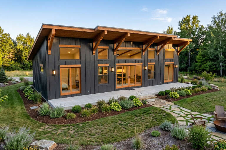House Plan House Plan #35682 Angled Rear Elevation 