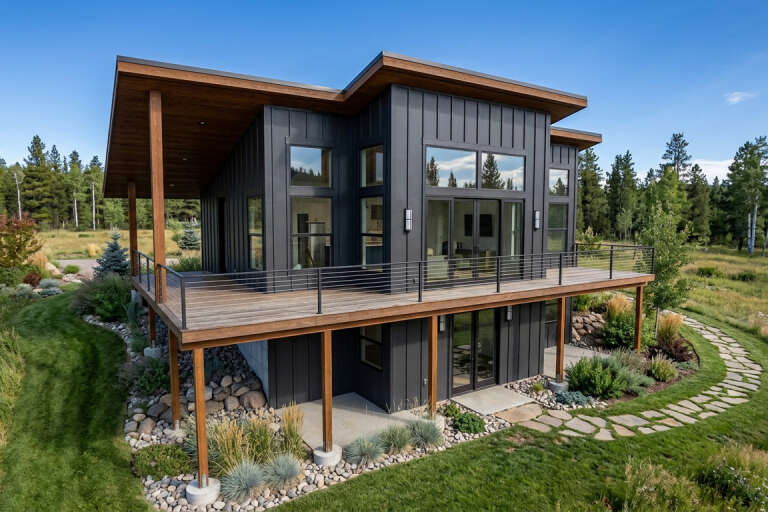 House Plan House Plan #35683 Angled Rear Elevation 