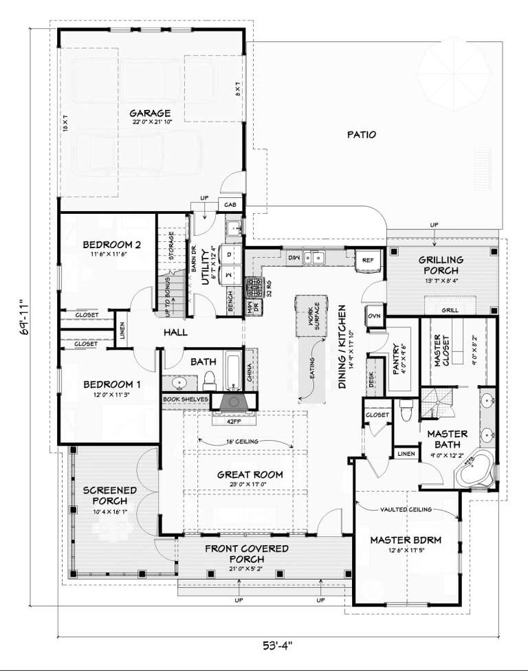House Plan House Plan #35688 Drawing 1