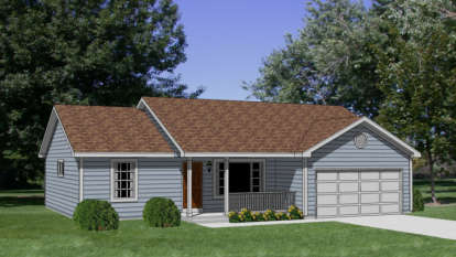 Ranch House Plan #340-00001 Elevation Photo