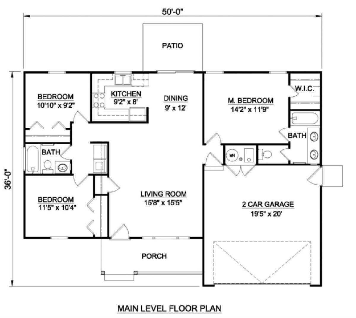 Floorplan 1 for House Plan #340-00001