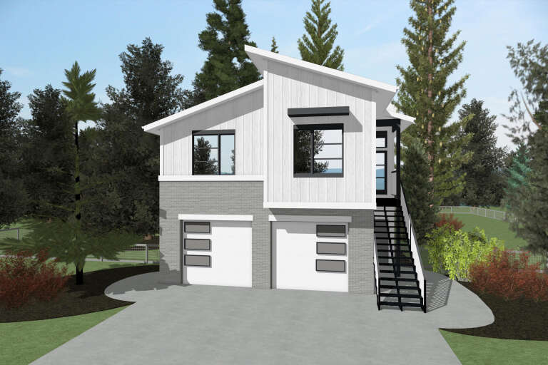 House Plan House Plan #35690 Angled Front Elevation