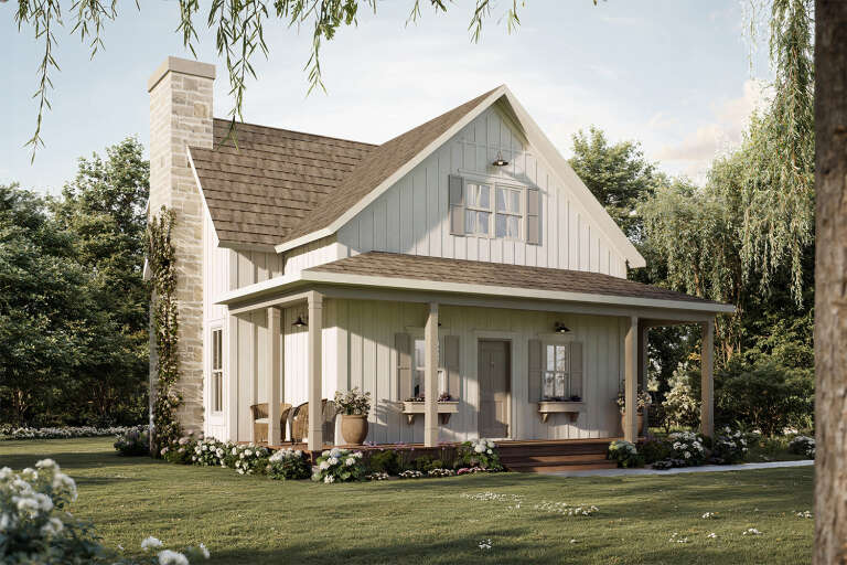 House Plan House Plan #35692 Angled Front Elevation