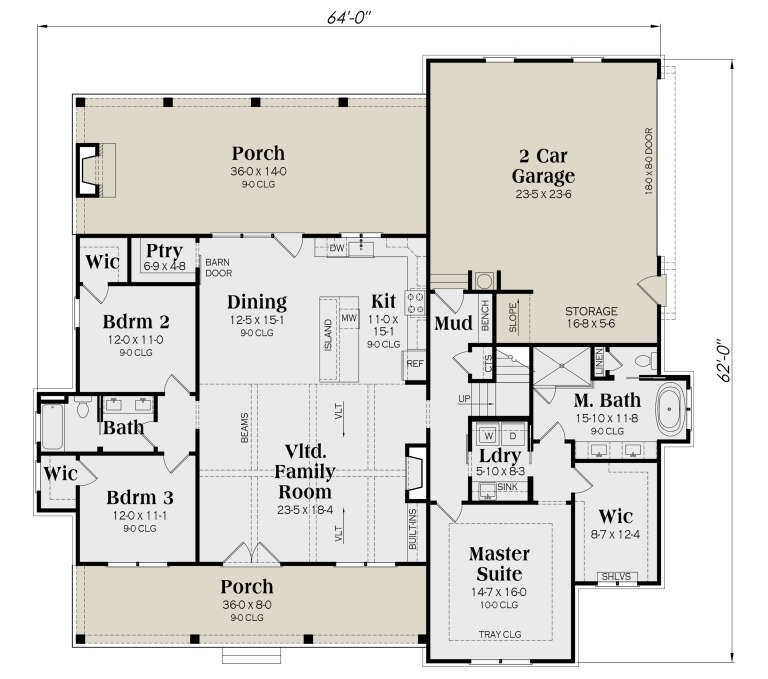 House Plan House Plan #35695 Drawing 1
