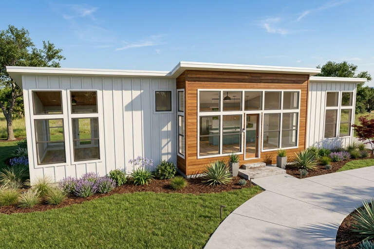 House Plan House Plan #35697 Angled Front Elevation