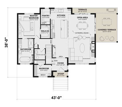 Main Floor for House Plan #034-01431