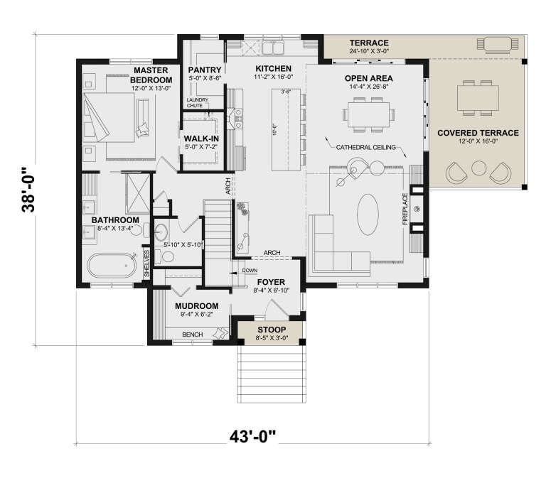 House Plan House Plan #35698 Drawing 1
