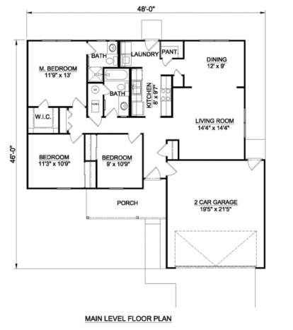 Floorplan 1 for House Plan #340-00003