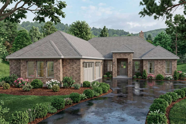 House Plan House Plan #35715 Angled Front Elevation