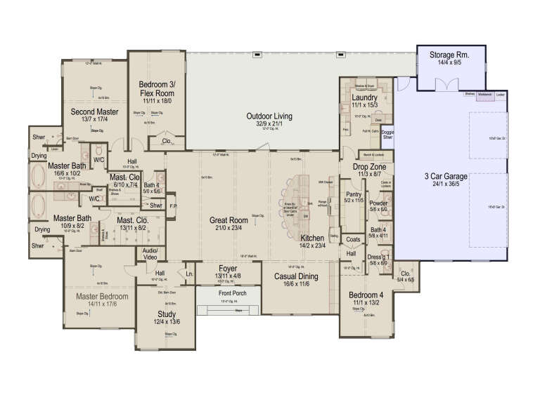 House Plan House Plan #35717 Drawing 1