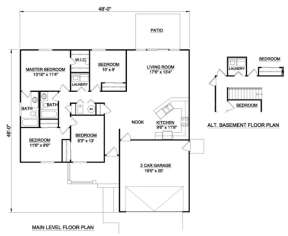 Floorplan 1 for House Plan #340-00004