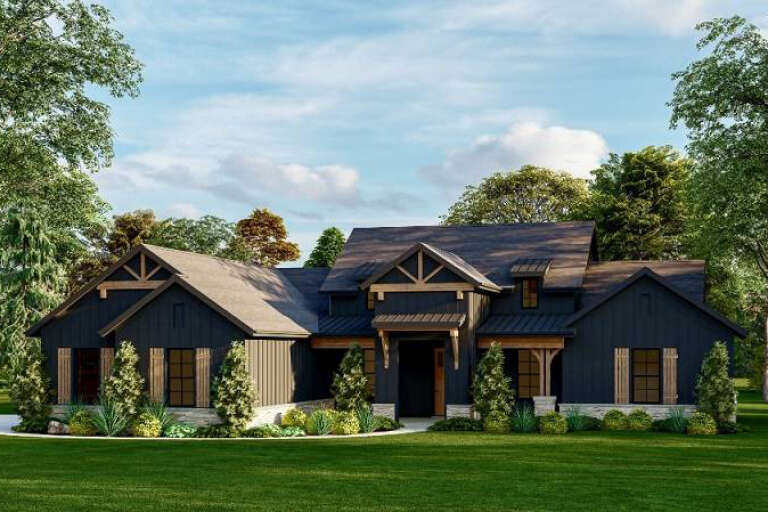 House Plan House Plan #35720 Angled Front Elevation