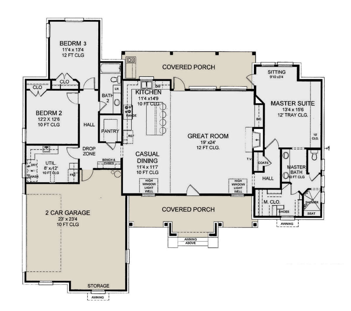 Modern Farmhouse Plan - 2,062 Square Feet, 3 Bedrooms, 2 Bathrooms ...