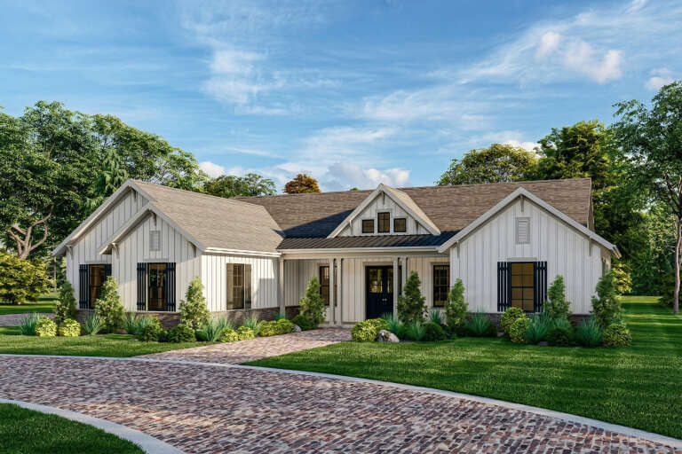 House Plan House Plan #35722 Angled Front Elevation