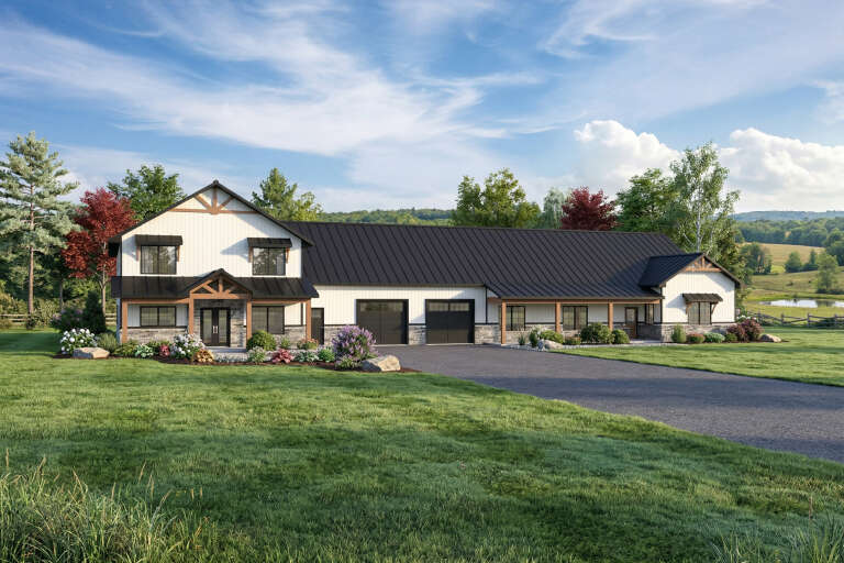 House Plan House Plan #35724 Angled Front Elevation