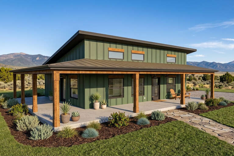 House Plan House Plan #35730 Angled Front Elevation