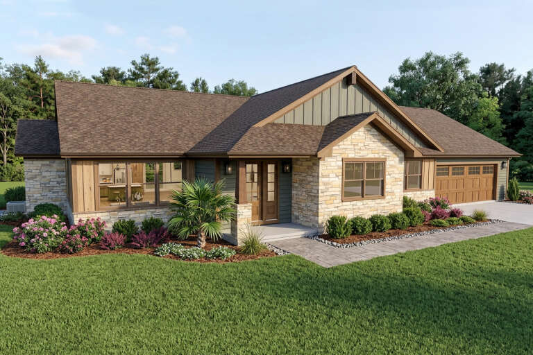 House Plan House Plan #35731 Angled Front Elevation