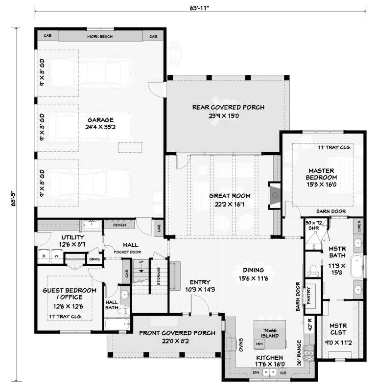 House Plan House Plan #35736 Drawing 1