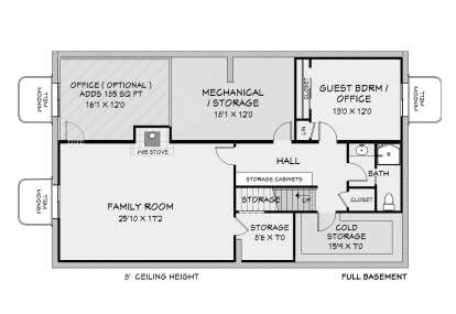In-Ground Basement for House Plan #3125-00043