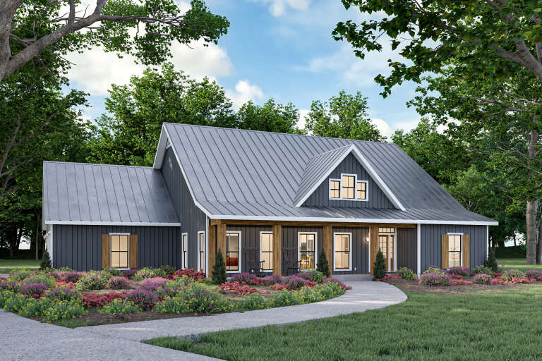 House Plan House Plan #35753 Angled Front Elevation