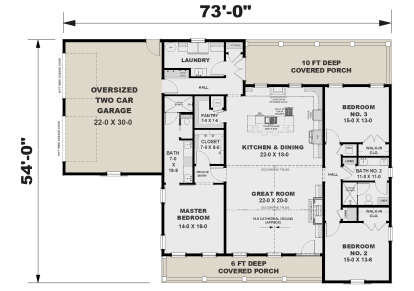 Main Floor  for House Plan #1776-00183