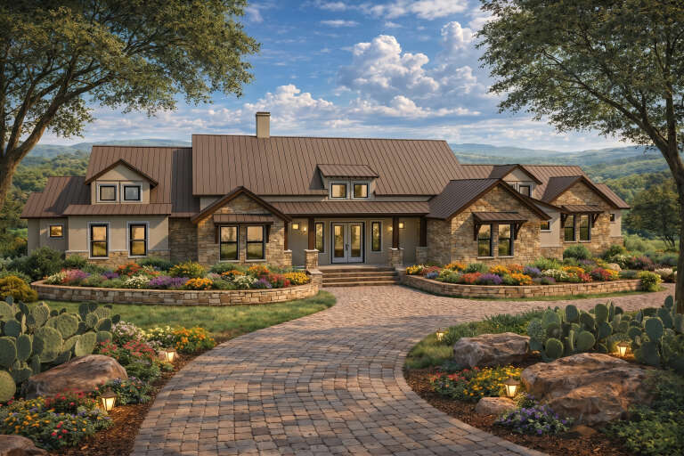 House Plan House Plan #35757 Angled Front Elevation