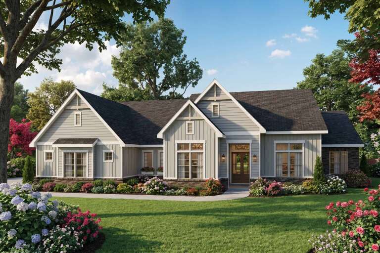 House Plan House Plan #35762 Angled Front Elevation