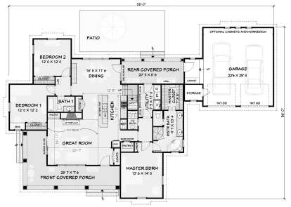 Main Floor w/ Slab Foundation for House Plan #3125-00049