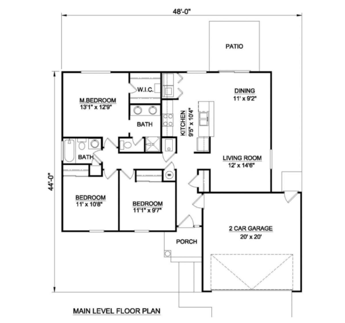 Floorplan 1 for House Plan #340-00009