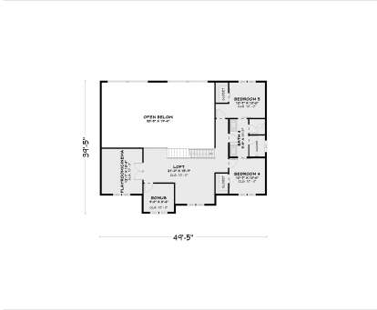 Second Floor for House Plan #4100-00029