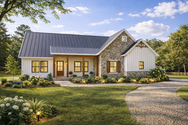 House Plan House Plan #35777 Angled Front Elevation