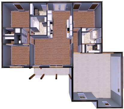 Overhead Main Floor for House Plan #1776-00184