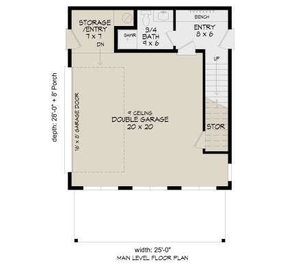 Garage Floor/First Floor for House Plan #940-01437