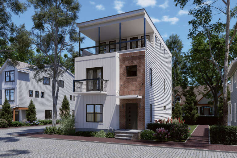 House Plan House Plan #35786 Angled Front Elevation