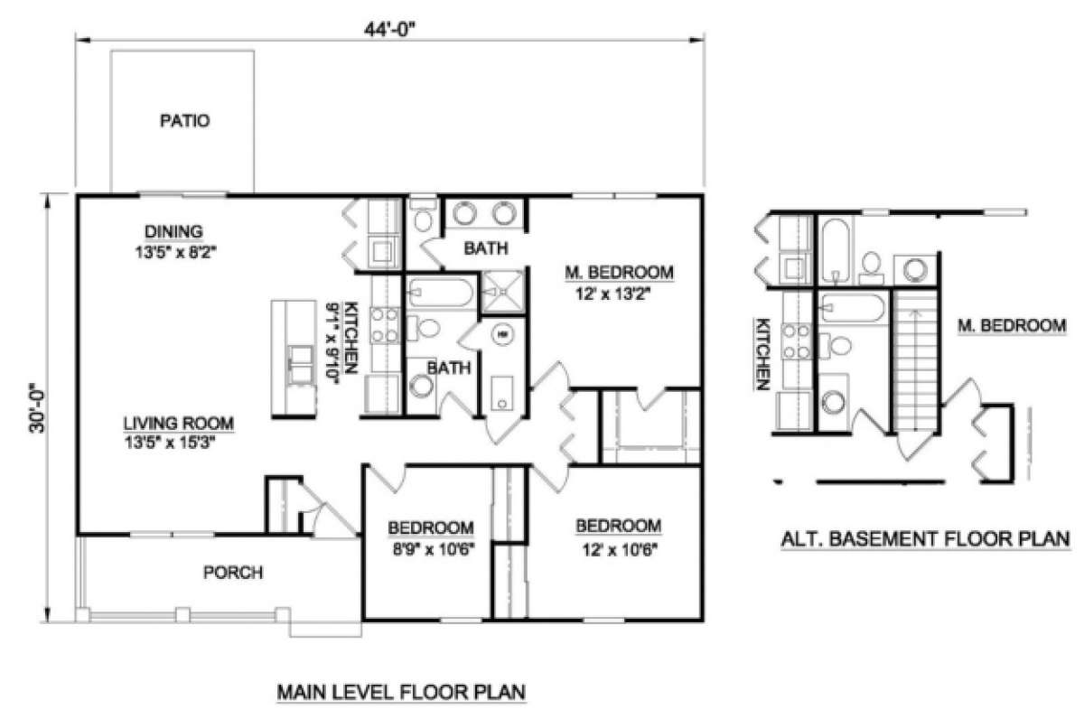 Floorplan 1 for House Plan #340-00011