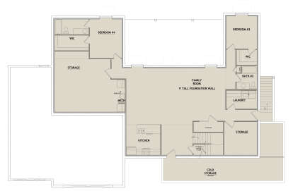 Basement for House Plan #8768-00190