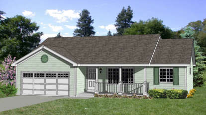 Ranch House Plan #340-00012 Elevation Photo
