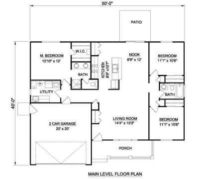 Floorplan 1 for House Plan #340-00012