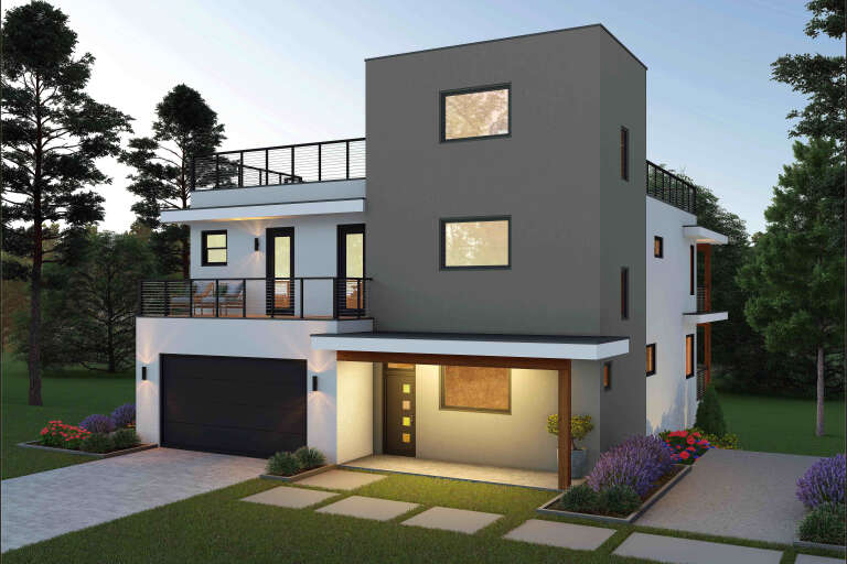 House Plan House Plan #35803 Angled Front Elevation