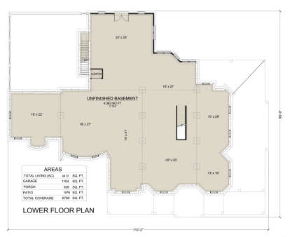 Basement for House Plan #5445-00552
