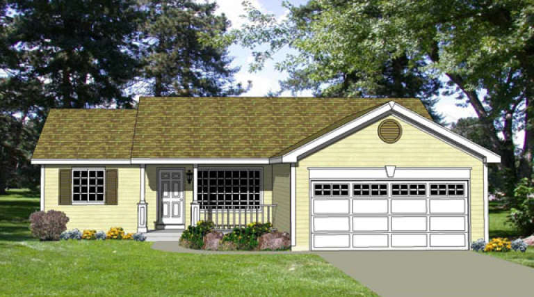 Ranch House Plan #340-00013 Elevation Photo