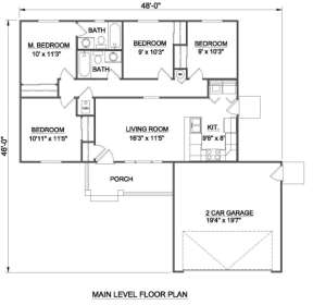 Floorplan 1 for House Plan #340-00013