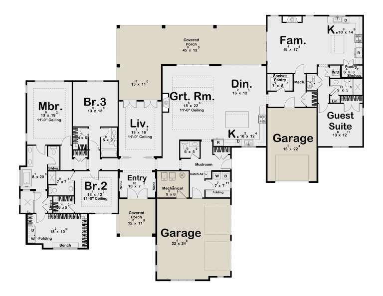 House Plan House Plan #35820 Drawing 1