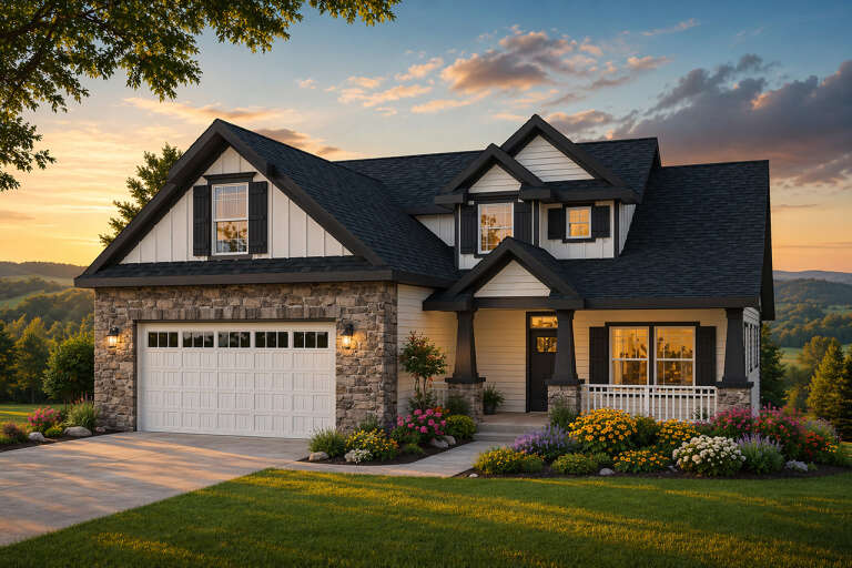 House Plan House Plan #35825 Angled Front Elevation