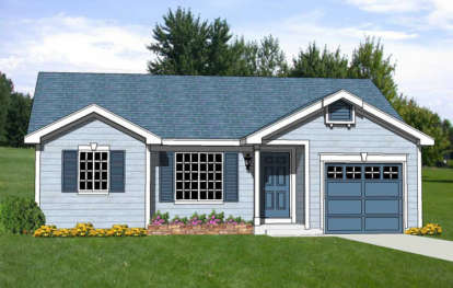 Ranch House Plan #340-00015 Elevation Photo