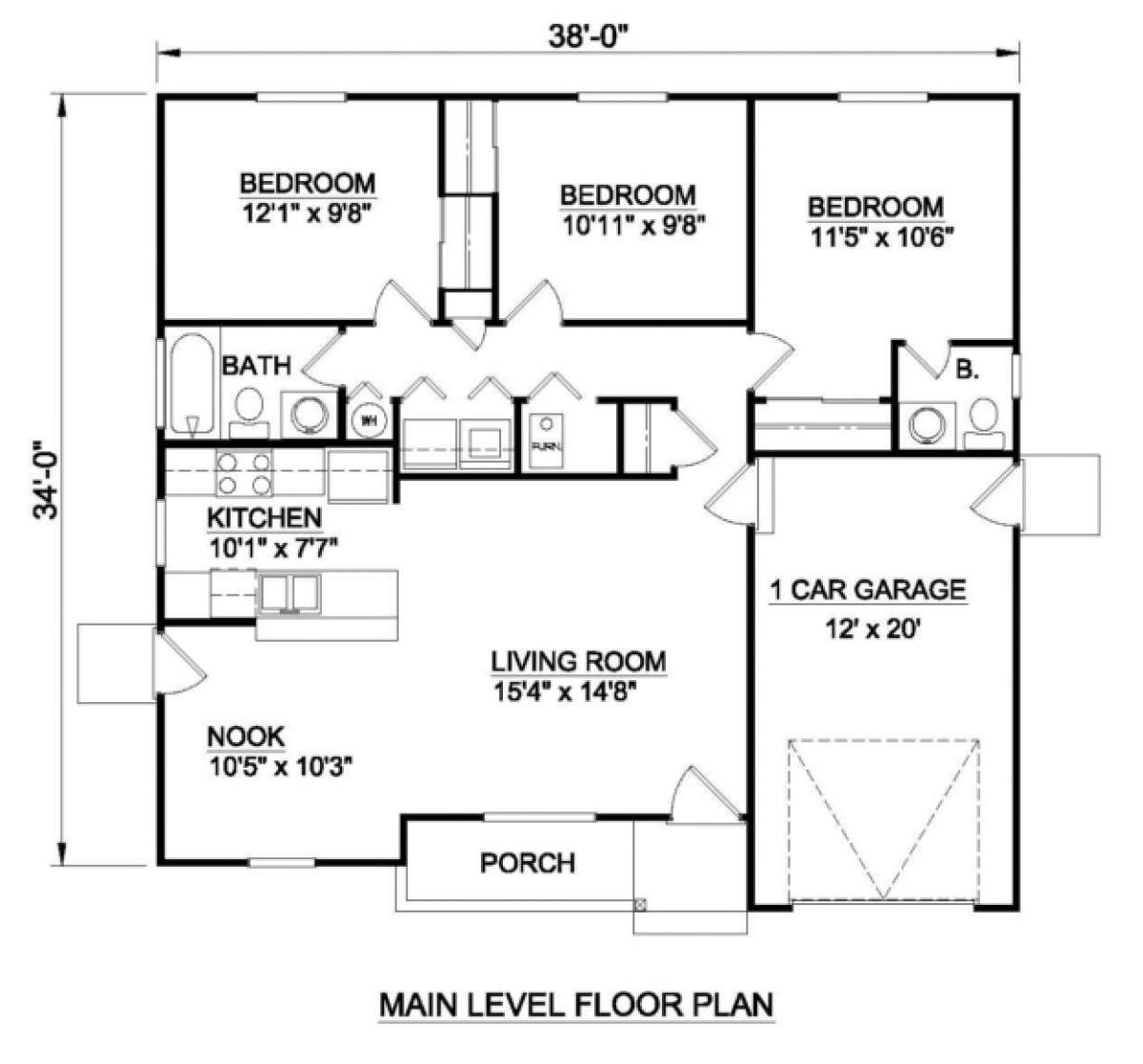 Floorplan 1 for House Plan #340-00015