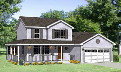 4 Bed, 2 Bath, 1586 Square Foot House Plan - #340-00016