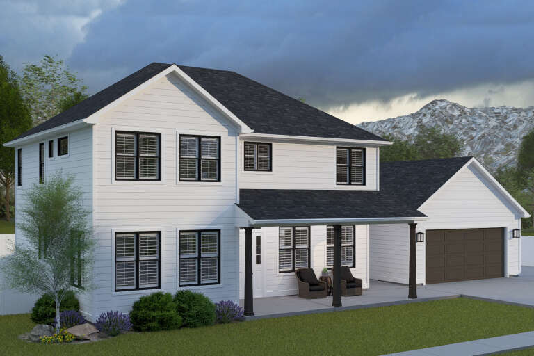 House Plan House Plan #35840 Angled Front Elevation