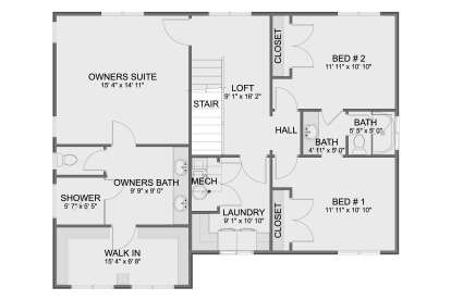 Second Floor for House Plan #2802-00557
