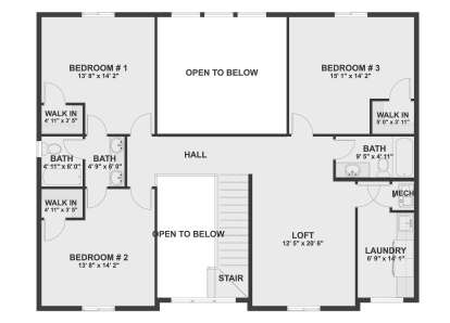 Second Floor for House Plan #2802-00559